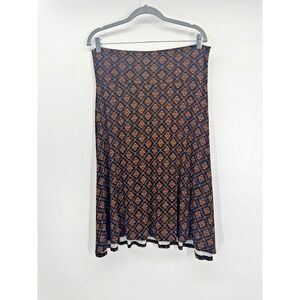 Whimsigoth Lularoe Azure Skirt Hi Low Stretch Dark Boho Fairy Grunge Geo Large